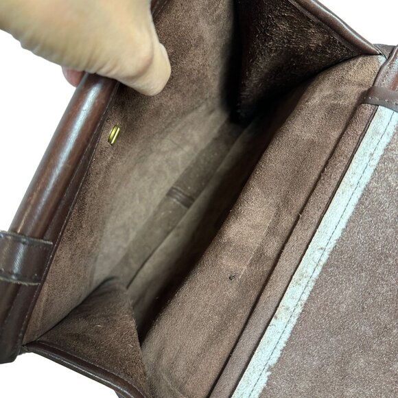 Vintage Coach WESTON Shoulder Bag Turn Lock Wood Dowls Brown Leather 9021 MEXICO - Picture 10 of 13